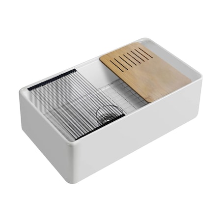 Kibi K2-SF33T, Undermount, Farmhouse/Apron Mount, Glossy White Finish K2-SF33T